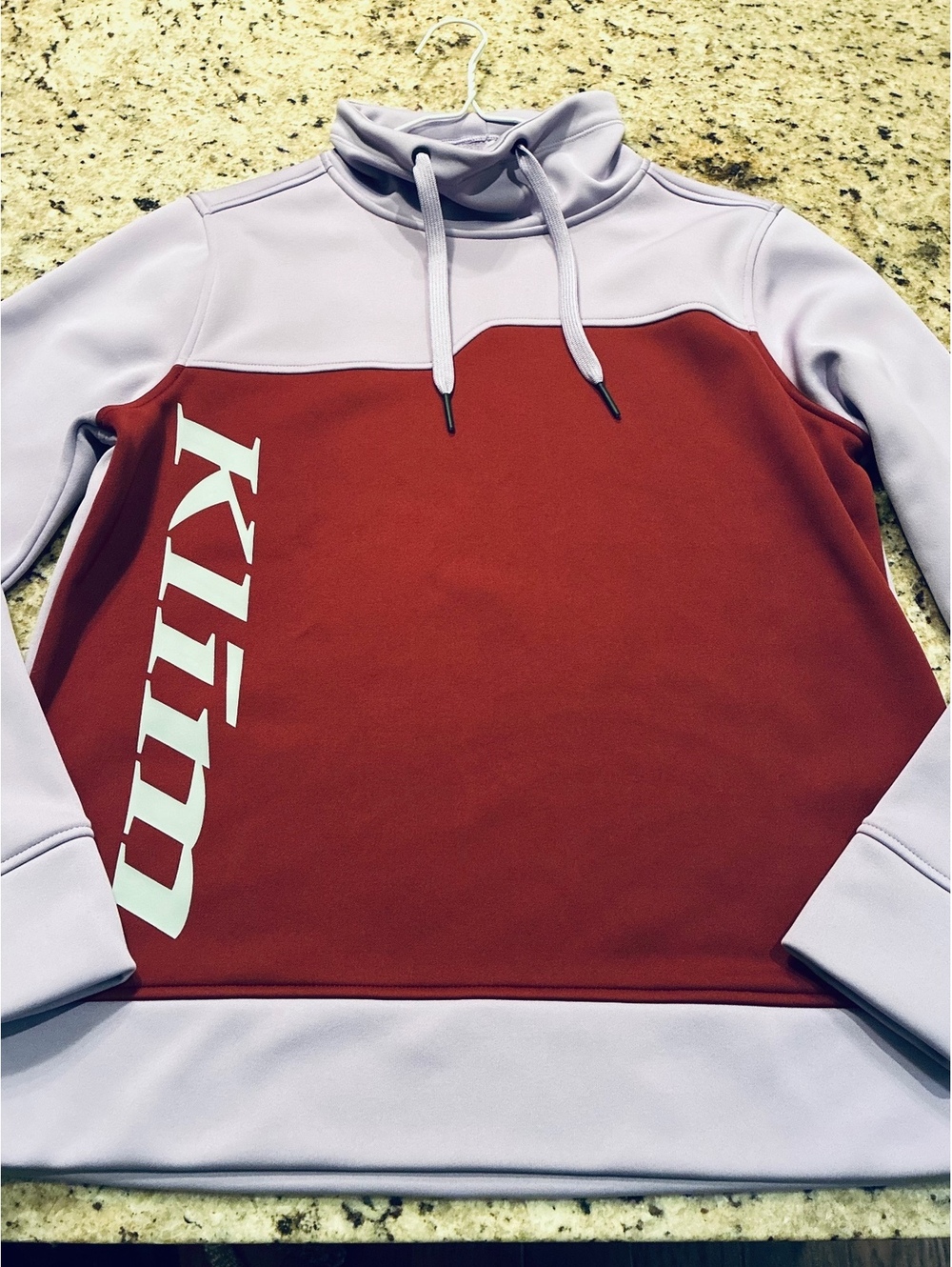 Klim lavender heist and Cabernet colored hooded pullover size M